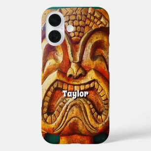 Hawaii Tiki Retro Wood Face Fun Foto Individuelle  title_seo2