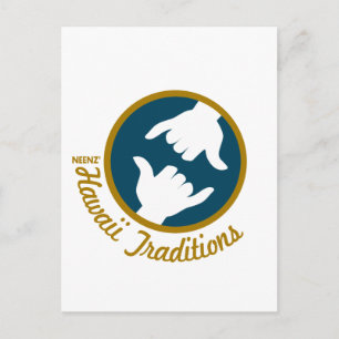 Hawaii Traditionen Logo Postkarte