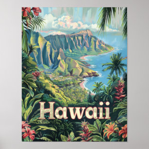 Hawaii Trave Poster Art Print Poster