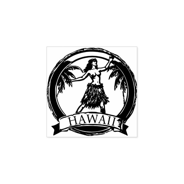 Hawaii Travel Hula Dancer Rubber Briefmarke Gummistempel (Prägung)