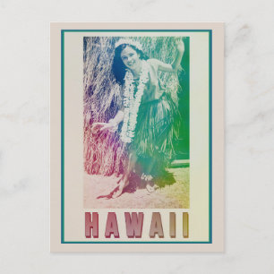 Hawaii Travel Hula Girl Carte postale 