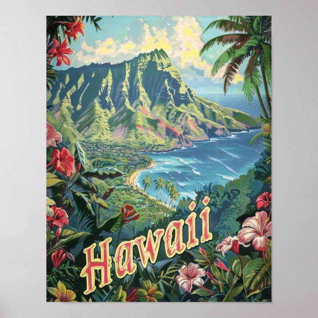 Hawaii Travel Poster Art Print Poster (Vorne)