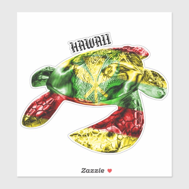 Hawaii Tribal Honu Kanaka Maoli Flag Aufkleber (Blatt)