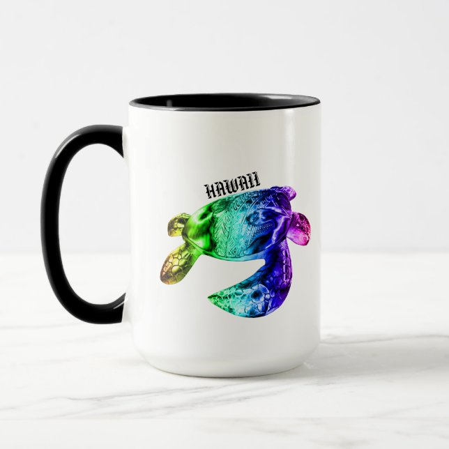 Hawaii Tribal Honu Rainbow Tasse (Links)