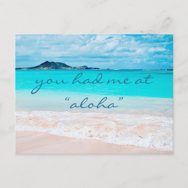 Hawaii Tropical Beach, den du bei Aloha Script hat Postkarte (Vorderseite)