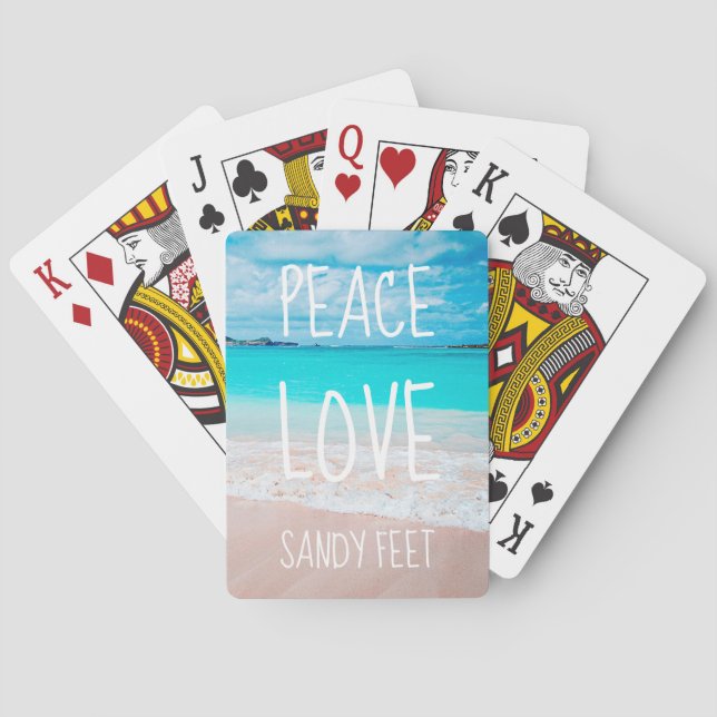 Hawaii Tropical Beach Foto Peace Liebe Spielkarten (Rückseite)