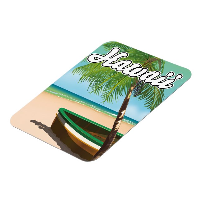 Hawaii Tropical Beach Reiseplakat Magnet (Linke Seite)