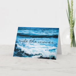 Hawaii Tropical Blue Ocean Ride the Waves Script Karte