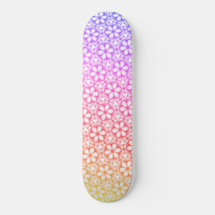Hawaii Tropical Floral Ombre Kaleidoskop Skateboard