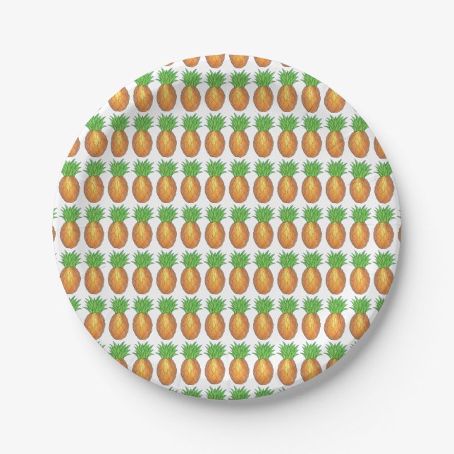 Hawaii Tropical Hawaiian Island Ananas Obst Pappteller (Vorderseite)