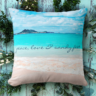Hawaii Tropical Peace Liebe Sandy Feet Beach Foto Kissen