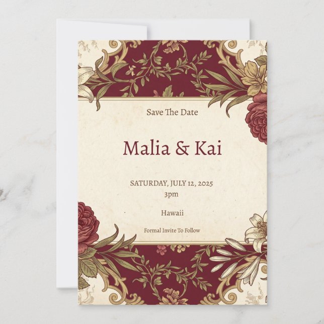 Hawaii Tropical Save The Date (Vorderseite)