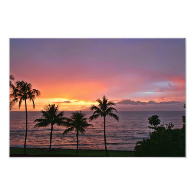 Hawaii Tropical Sunset am Strand Fotodruck (Vorne)
