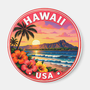 🟡 Hawaii Tropischer Sonnenuntergang Paradies Esca Magnet