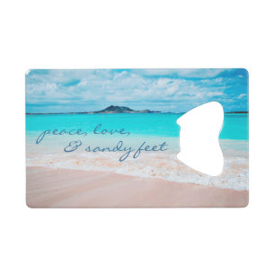Hawaii-Tropischer-Strand-Friede-Liebe-Sandige-Füße Geldbeutel Flaschenöffner