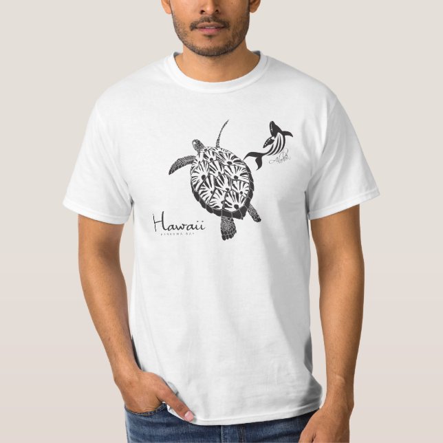 Hawaii Turtle and Whale T-Shirt (Vorderseite)