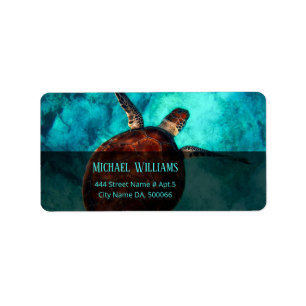 Hawaii Turtle Honu Adressaufkleber