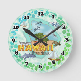 Hawaii-Uhr Runde Wanduhr