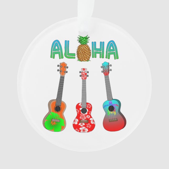 Hawaii Ukulele Aloha Hawaii Ornament (Vorderseite)