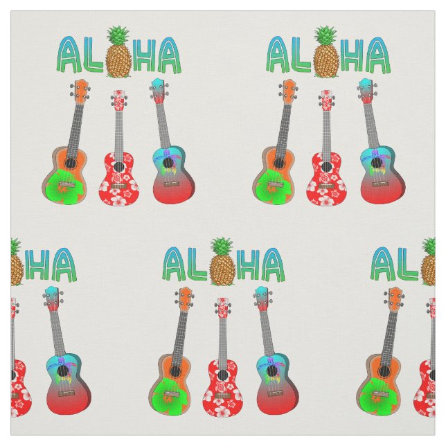 Hawaii Ukulele Aloha Hawaii Stoff (Muster)