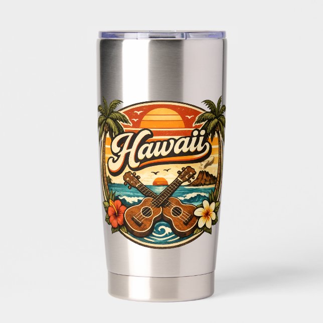 Hawaii & Ukulele Thermobecher (Vorderseite)