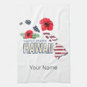 Hawaii United Staaten Retro Staat Map USA Souvenir Geschirrtuch