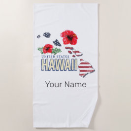 Hawaii United Staaten Retro Staat Map USA Souvenir Strandtuch