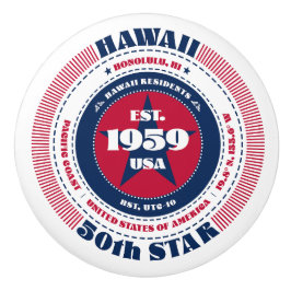 Hawaii US Staat Red White Blue Typografy Keramikknauf