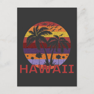 Hawaii US Vintag Palm Trees Travel Postkarte
