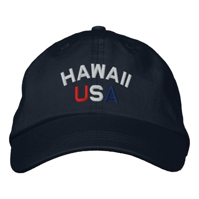 Hawaii USA Brodé Casquette bleu marine (Devant)