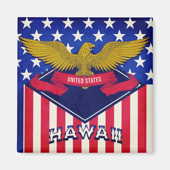 Hawaii USA Flag Magnet (Vorne)