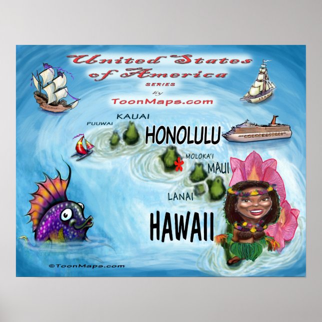 Hawaii USA Poster (Vorne)