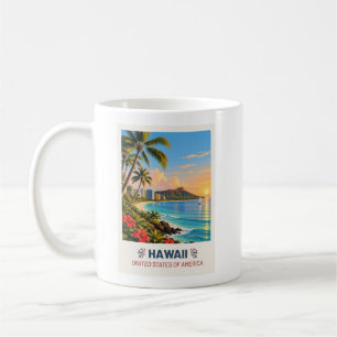 Hawaii USA – Vintage-Reise-Tasse Kaffeetasse