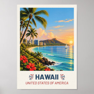 Hawaii USA – Vintage Reiseplakat Poster