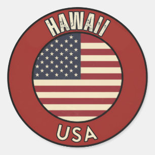 Hawaii Vereinigte Staaten von Amerika Runder Aufkleber