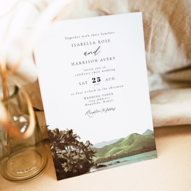 HAWAII Vintag Beach Ocean Palm Tree Wedding Einladung (Von Creator hochgeladen)
