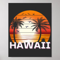Hawaii Vintag Palm Trees Summer Beach