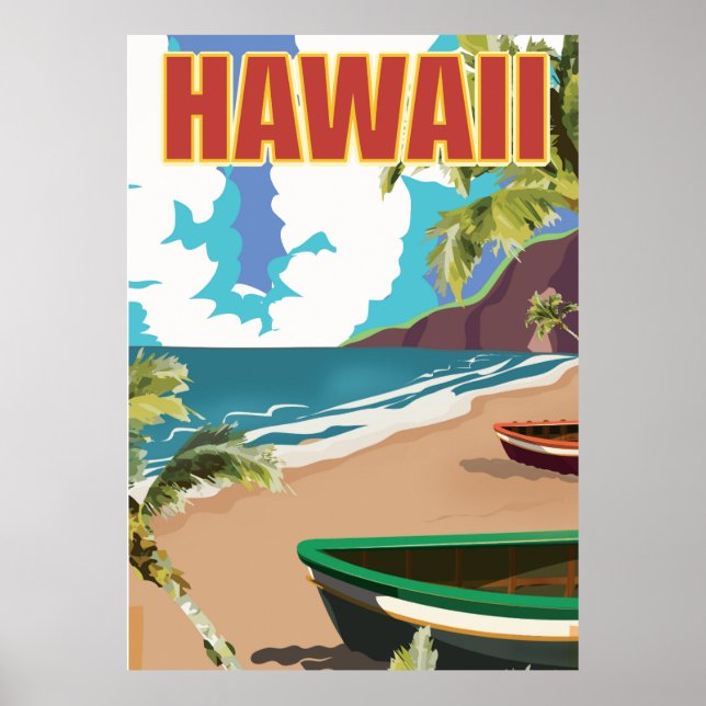 Hawaii Vintage Reiseplakat Poster (Vorne)