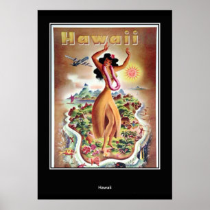 Hawaii Vintage Retro Druck Poster