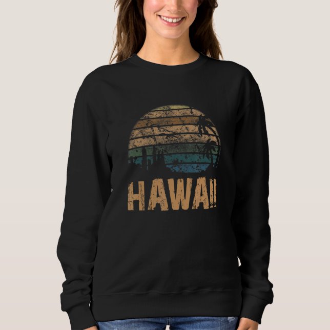 Hawaii Vintage Sunset Distressed Sweatshirt (Vorderseite)