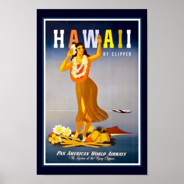 Hawaii Vintage Travel Poster (Vorne)