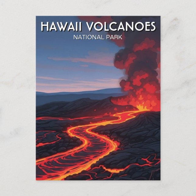 Hawaii Volcanoes National Park Travel Postkarte (Vorderseite)
