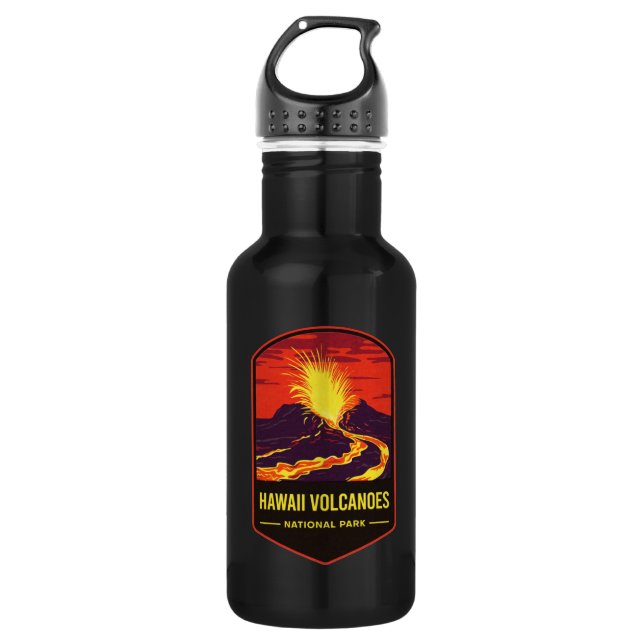Hawaii Volcanoes-Nationalpark Edelstahlflasche (Vorderseite)