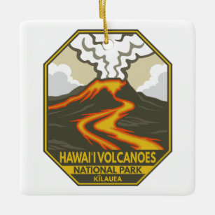 Hawaii Volcanoes Nationalpark Kilauea Retro Keramikornament