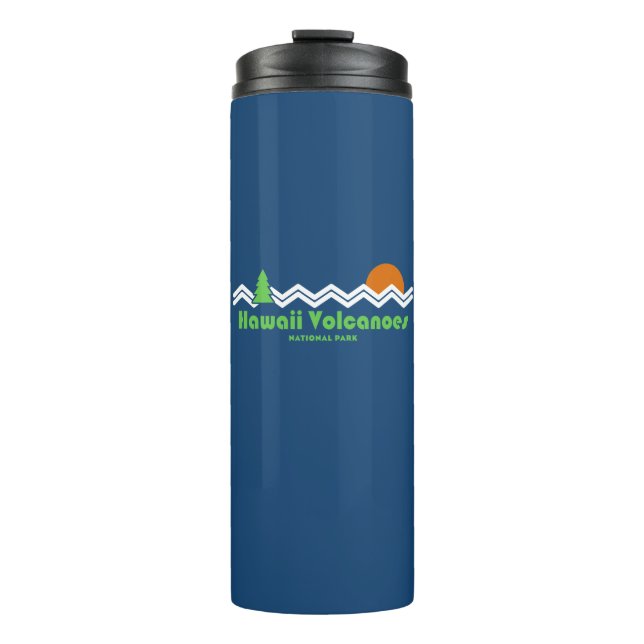 Hawaii Volcanoes Nationalpark Retro Thermosbecher (Vorderseite)