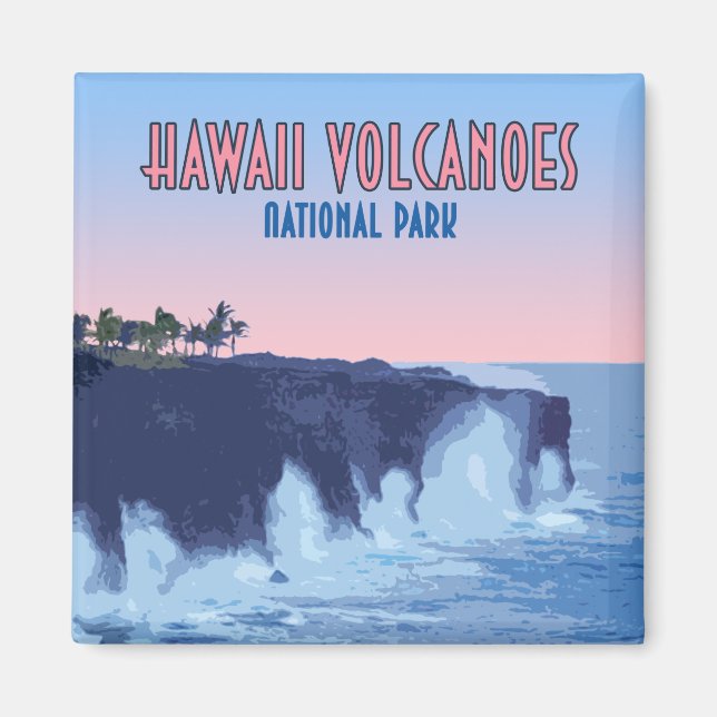 Hawaii Volcanoes Nationalpark Vintag Magnet (Vorne)