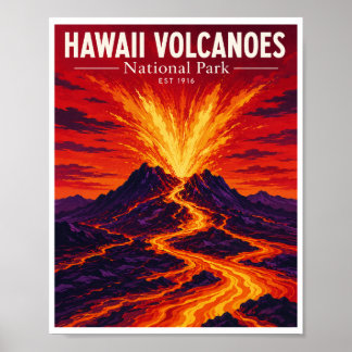 Hawaii-Volcanoes-Nationalpark Vintage Poster