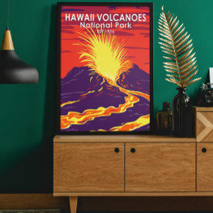 Hawaii Volcanoes Nationalpark Vintage Poster