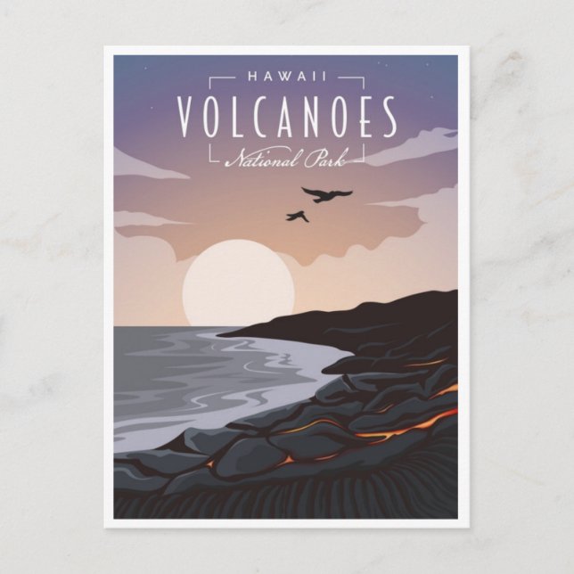 Hawaii Volcanoes Nationalpark Vintages Retro Postkarte (Vorderseite)
