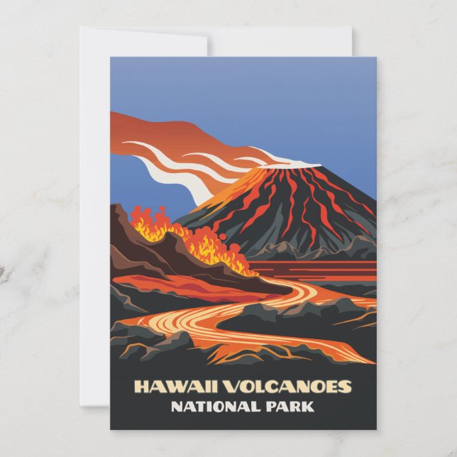Hawaii Volcanoes Nationalpark Wedding Table Sign Einladung (Vorderseite)